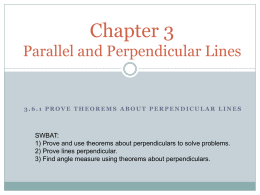 Chapter 3 Parallel and Perpendicular Lines