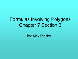 Formulas Involving Polygons