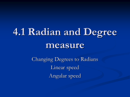 4.1 Radian and Degree measure