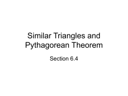 Similar Triangles and Pythagorean Theorem