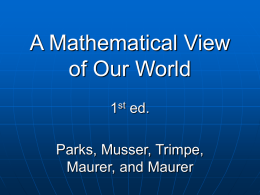 A Mathematical View of Our World