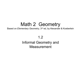 Math 2 Geometry Based on Elementary Geometry