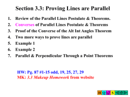 CPG 3.3 - Proving Lines Parallel