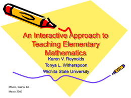 An Interactive Approach to Teaching Elementary Mathematics