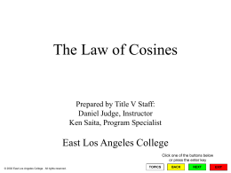 The Law of Cosines - East LA College Faculty Pages