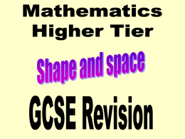 Higher GCSE Shape and Space Revision
