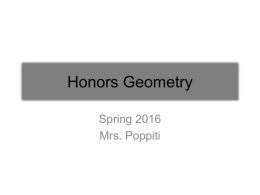 Honors Geometry Volume 1 Spring 2016x