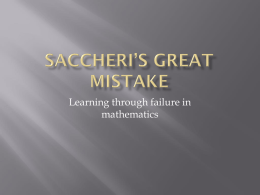 Saccheri`s great mistake