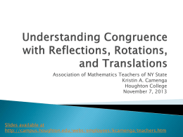 AMTNYS 2013 Understanding Congruence with Reflections