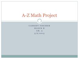 A-Z math project – CASSIDY