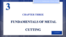 Fundamentals of Metal Cutting