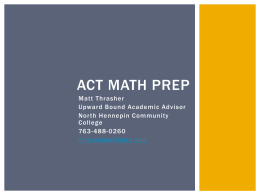 ACT Math Prep - John Marshall High School