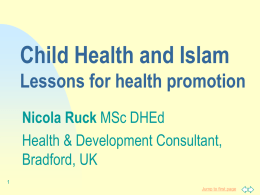 Child care and Islam - lessons for health promotion