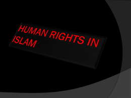 HUMAN RIGHTS IN ISLM