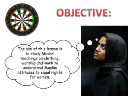 Lesson 3 – Islam and women_2014