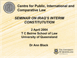 Iraq and its neighbours - TC Beirne School of Law