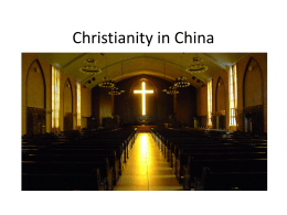 Christianity in China - University of Pittsburgh