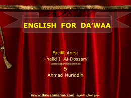 English for Da’wah Purpose