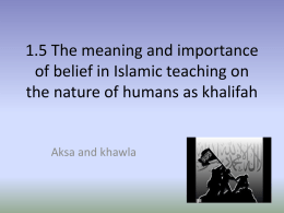 The meaning and importance of belief in Islamic teaching
