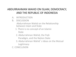 abdurrahman wahid on islam, democracy, and the republic of