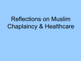 Reflections on Muslim Chaplaincy & Healthcare