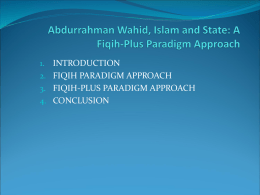 Abdurrahman Wahid, Islam and State: A Fiqih