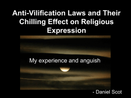Anti-Vilification Laws and Their Chilling Effect on Religious Expression