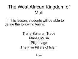 The West African Kingdom of Mali