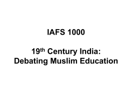 IAFS 1000 Consolidating British Rule in South Asia: Debates on