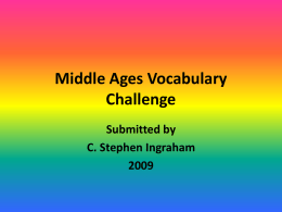 Middle Ages Vocabulary Challenge