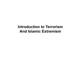 Terrorism and Islamic extremism