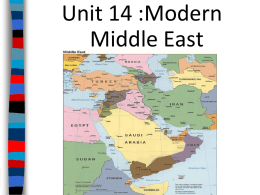 Unit 14 :Modern Middle East