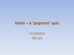 Islam – a `popcorn` quizx