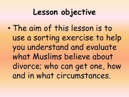 Lesson 6 – Islam and Divorce_2013