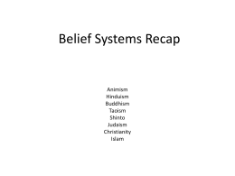 Belief Systems Recap