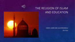 The religion of islam and education - Julia Lake