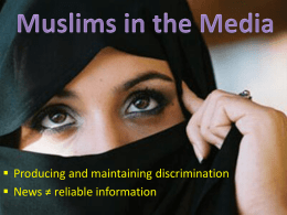 Muslims in the Media - Chrissie Churchill: Digital Portfolio
