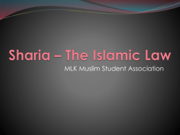 Sharia * The Islamic Law - Muslim Alliance of New York