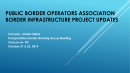 Border Infrastructure Project Update – PBOA