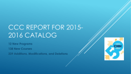 CCC Report for 2015-2016 catalog