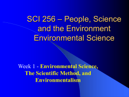 SCI 256 – People, Science and the Environment