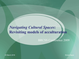 Revisiting models of acculturation