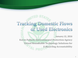 USEPA – Tracking Flows of Used Electronics
