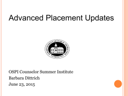 Advanced Placement Updates