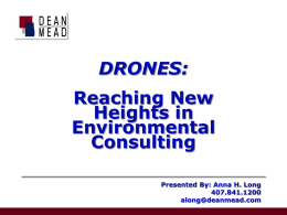 DRONES: Reaching New Heights in Environmental