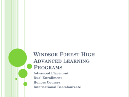 Advanced Learning Options at Windsor