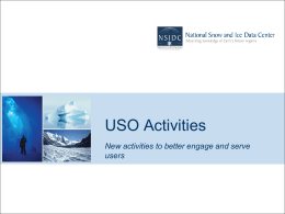 User Activities - National Snow and Ice Data Center