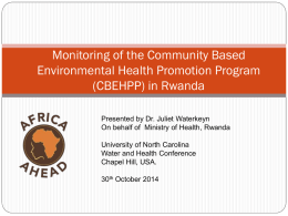 Community Based Environmental Health Promotion