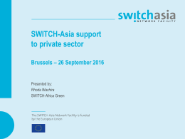 SWITCH-Asia support for the private sector