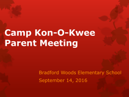 Camp Kon-O-Kwee PowerPoint - North Allegheny School District